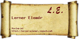 Lerner Elemér névjegykártya