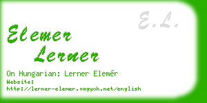 elemer lerner business card
